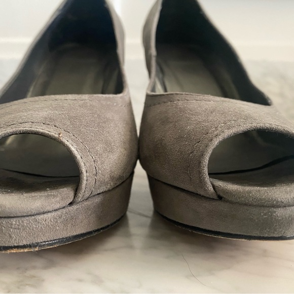 Vaneli Peep Toe Platform Pump. Gray Suede.  3 3/4 heel with 3/4 platform. - Picture 11 of 12